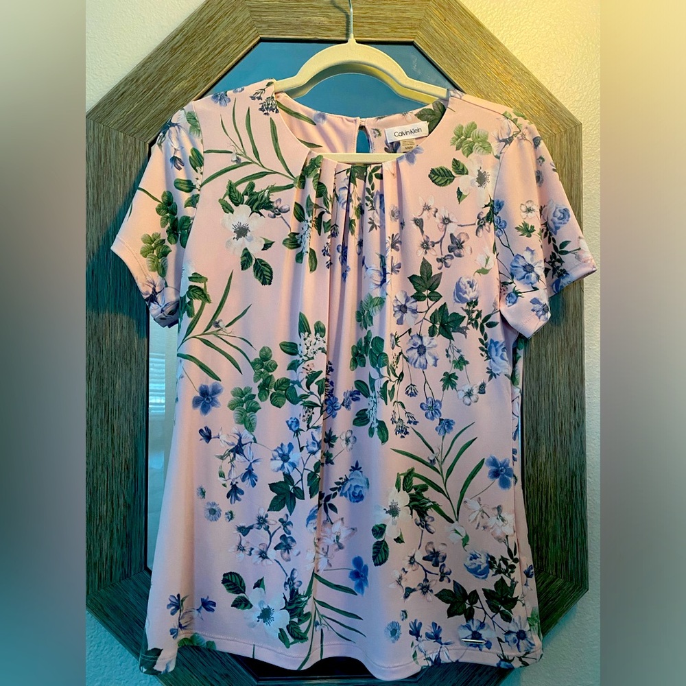Calvin Klein, M | Floral Stretch Top